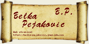Belka Pejaković vizit kartica